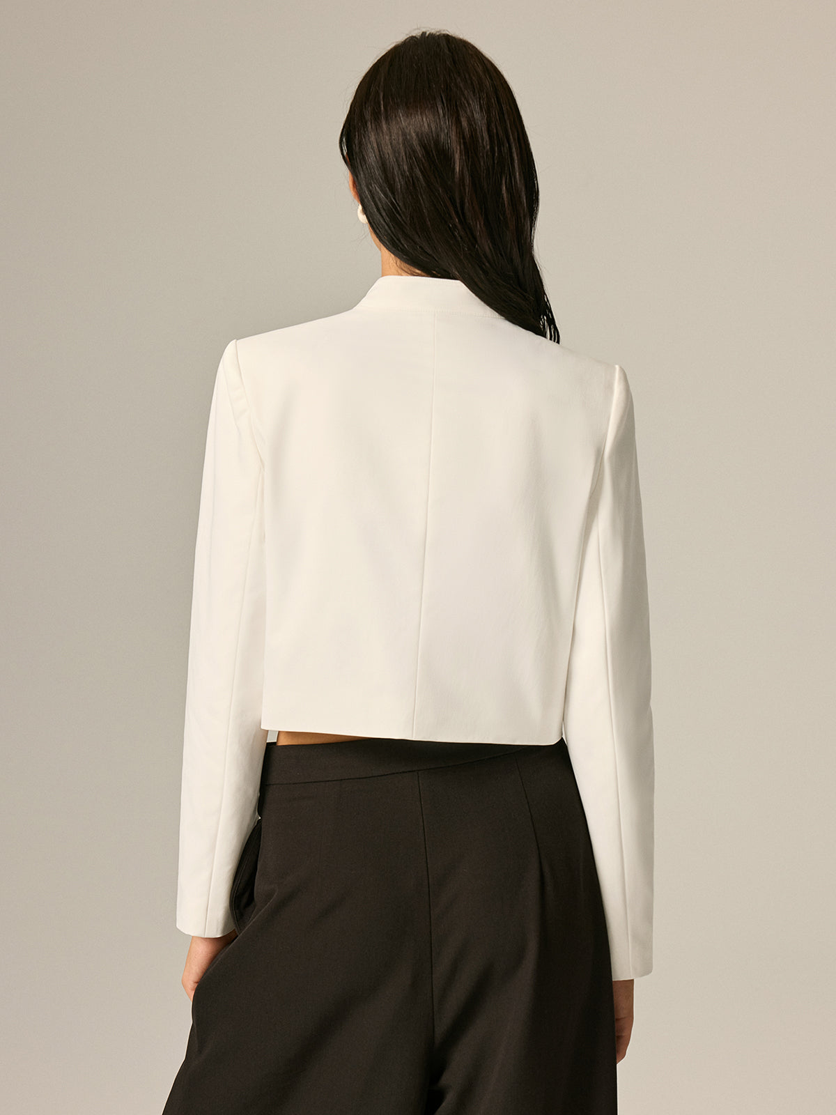 Stand Collar Embroidery Metal Button Jacket
