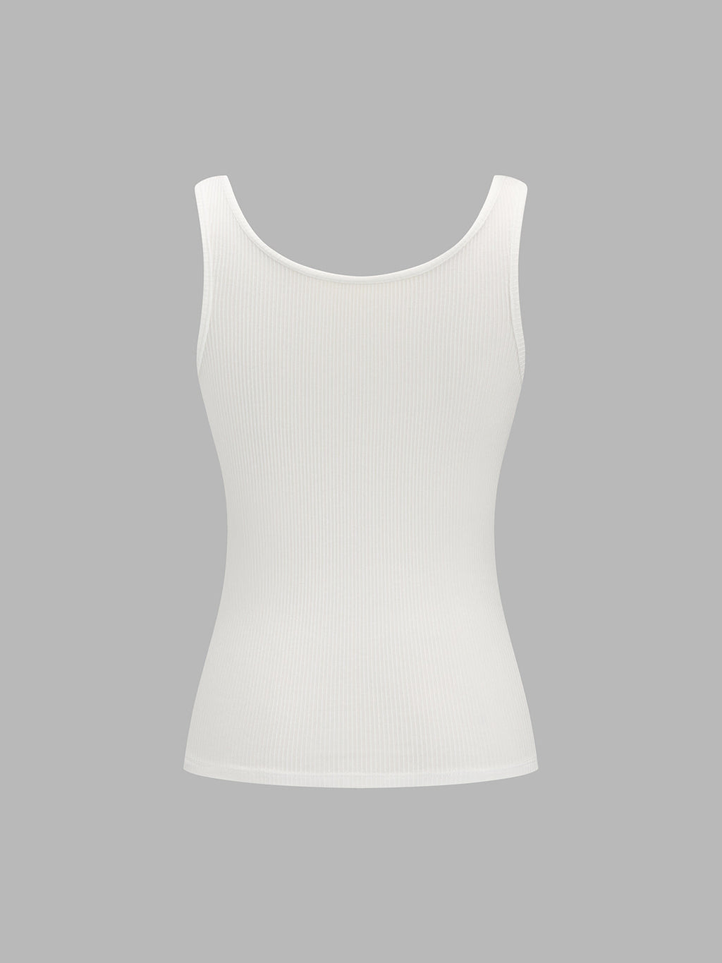 Resin Ring Strap Ribbed Slim Tank Top
