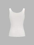 Resin Ring Strap Ribbed Slim Tank Top