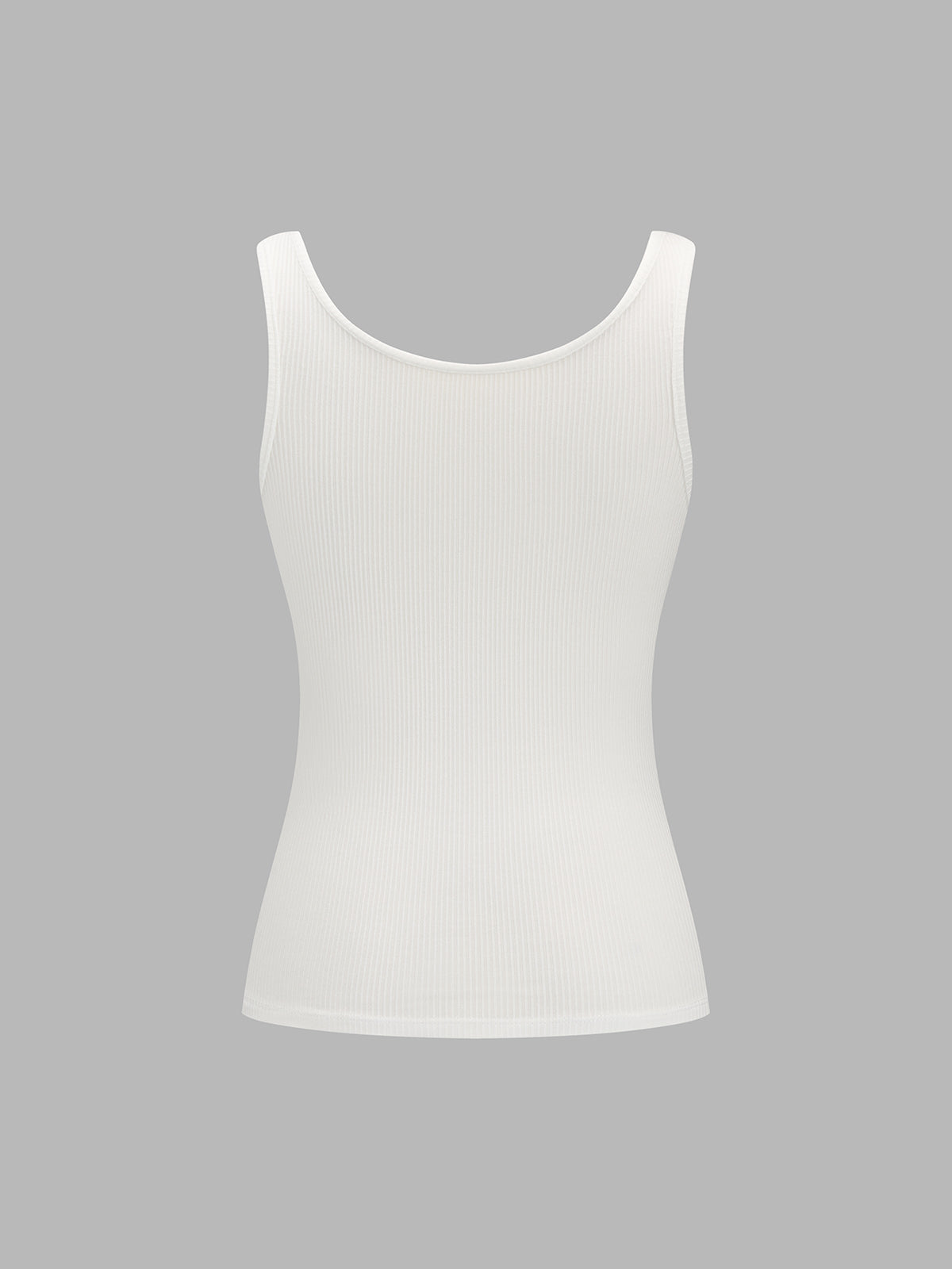 Resin Ring Strap Ribbed Slim Tank Top