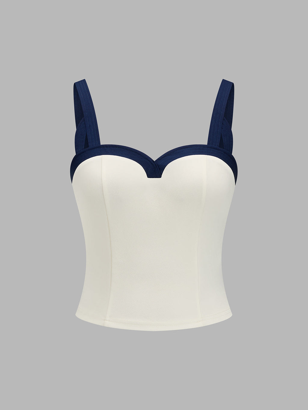 Contrast Sweetheart Neck Slim Cami Top
