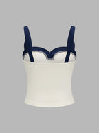 Contrast Sweetheart Neck Slim Cami Top