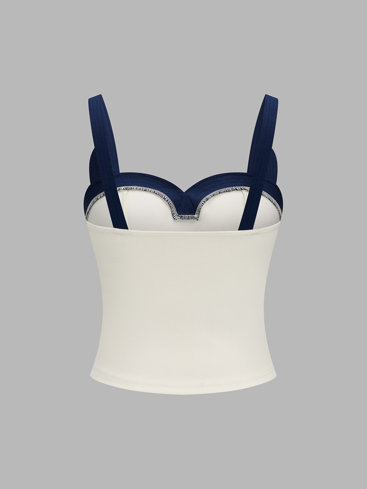 Contrast Sweetheart Neck Slim Cami Top