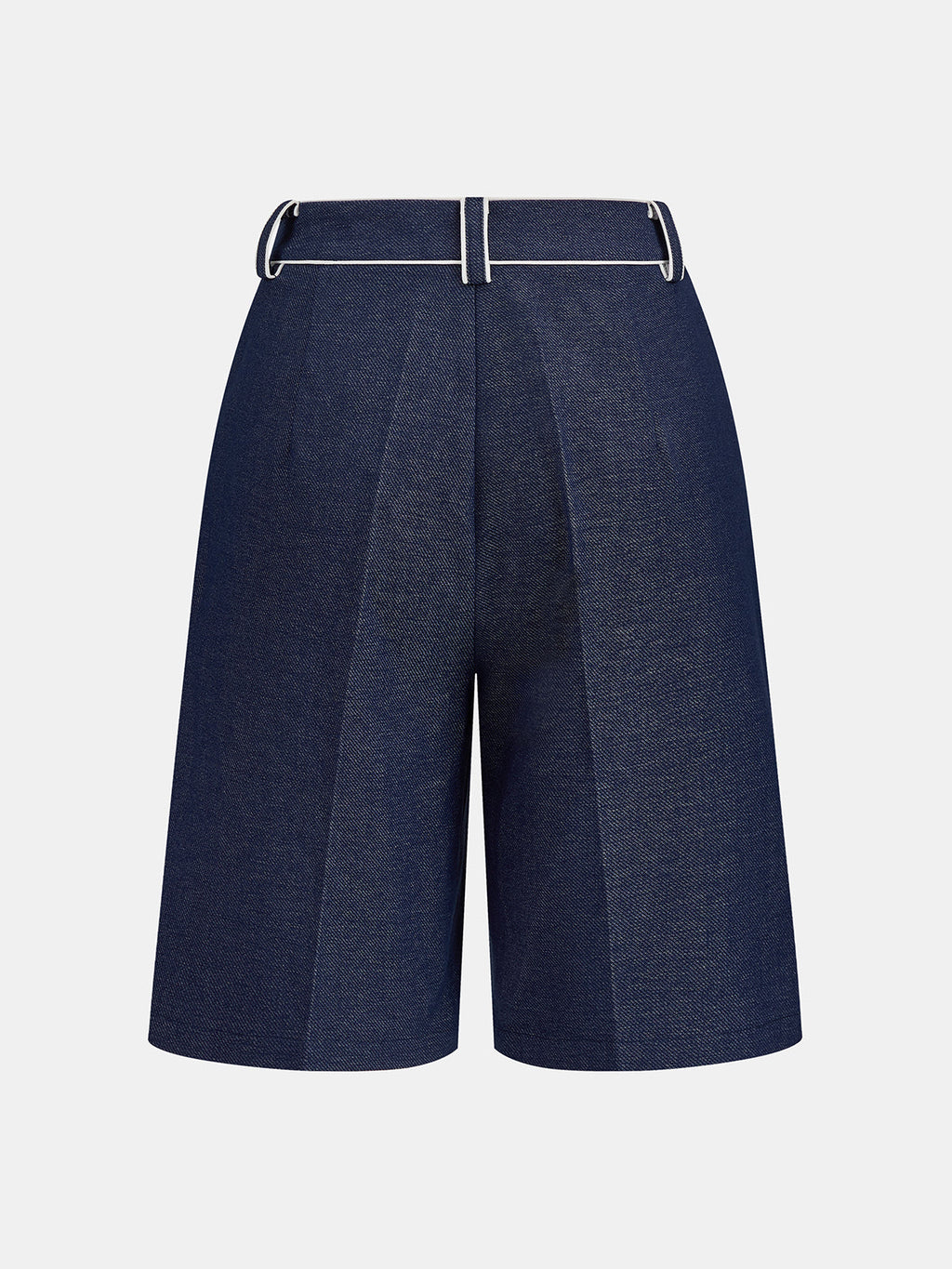 Contrast Piping Mid Waist Bermuda Shorts