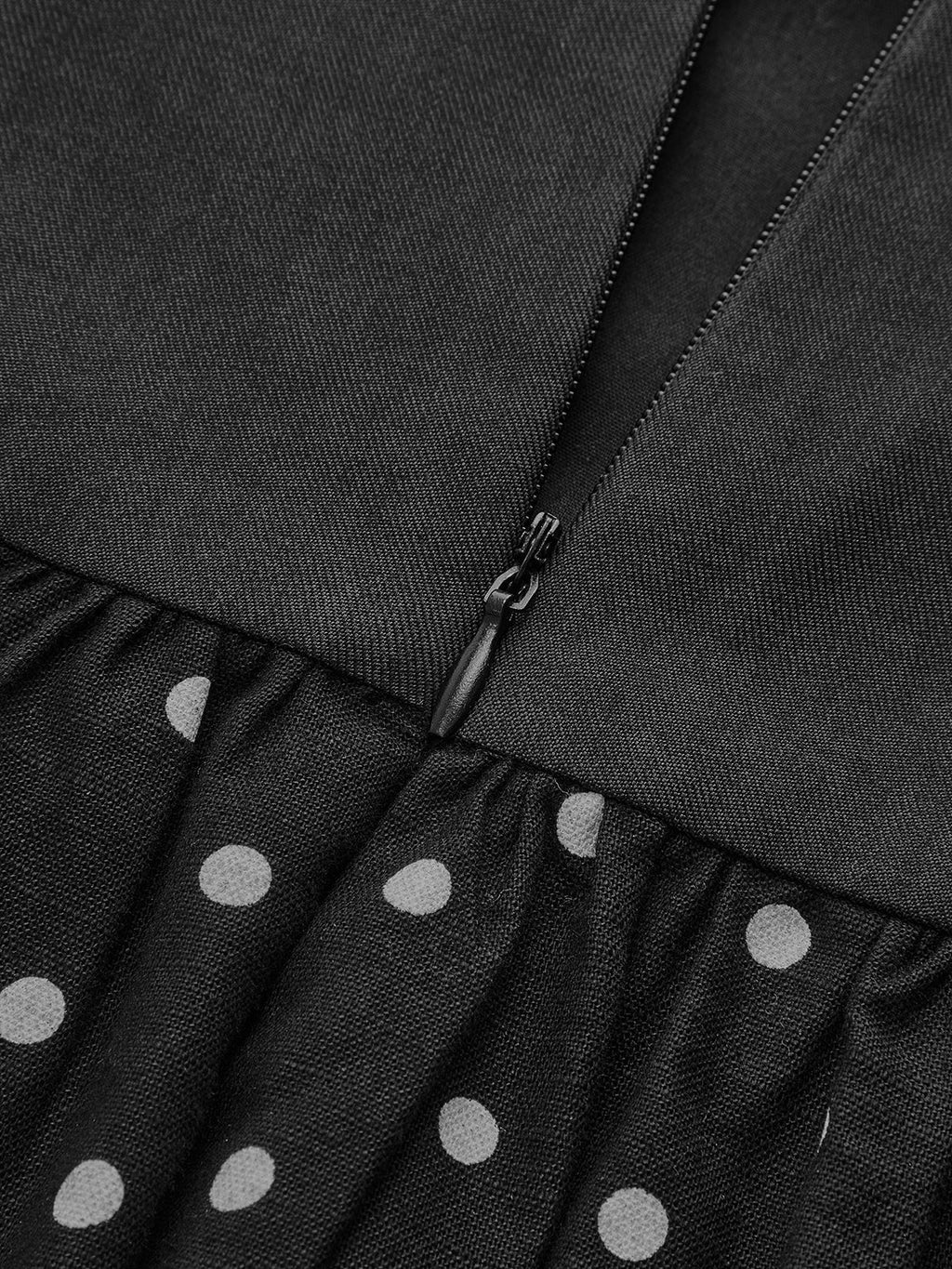Contrast Bodice Polka Dot Dress