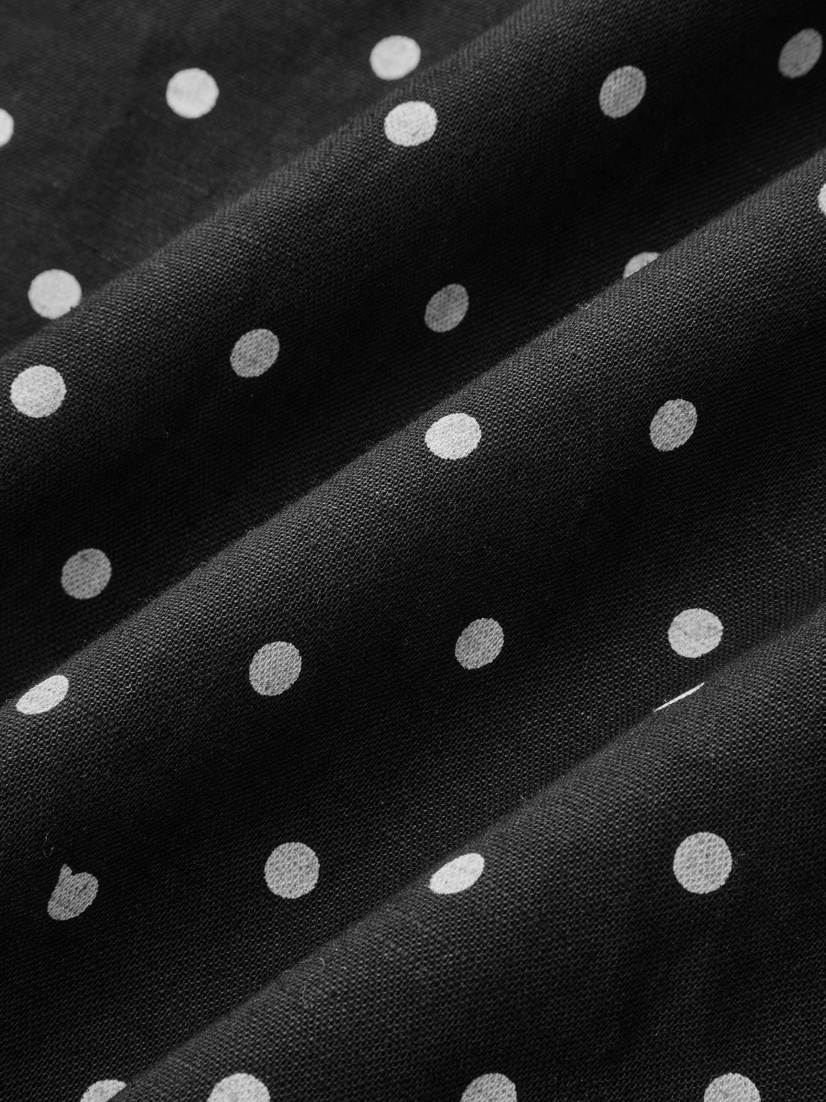 Contrast Bodice Polka Dot Dress