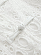 Mandarin Collar Guipure Lace Vest Top