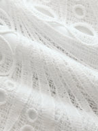 Mandarin Collar Guipure Lace Vest Top