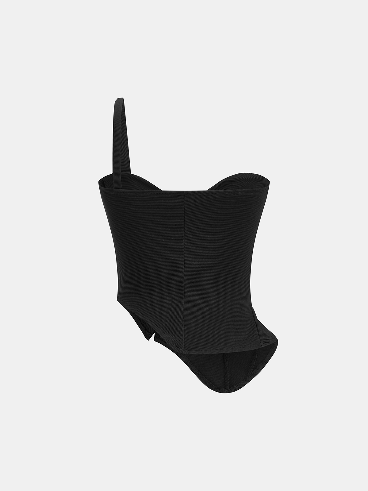 Hook Closure Asymmetric Corset Top