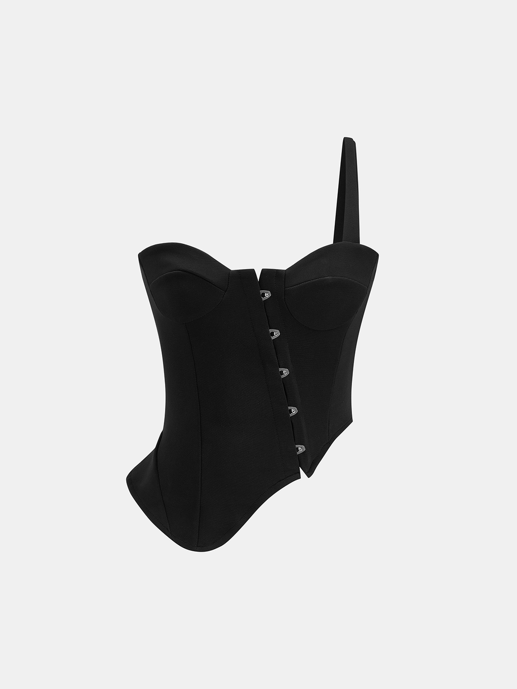 Hook Closure Asymmetric Corset Top
