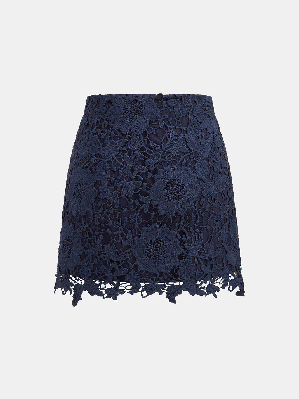 Floral Guipure Lace Mini Skirt