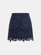 Floral Guipure Lace Mini Skirt
