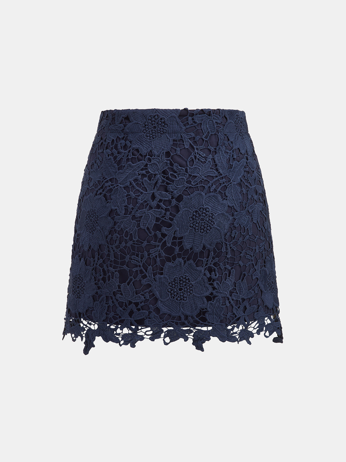 Floral Guipure Lace Mini Skirt