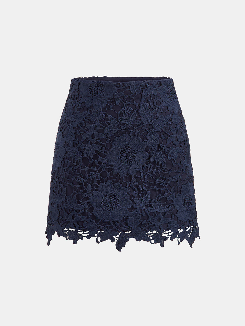 Floral Guipure Lace Mini Skirt