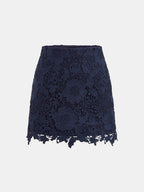 Floral Guipure Lace Mini Skirt