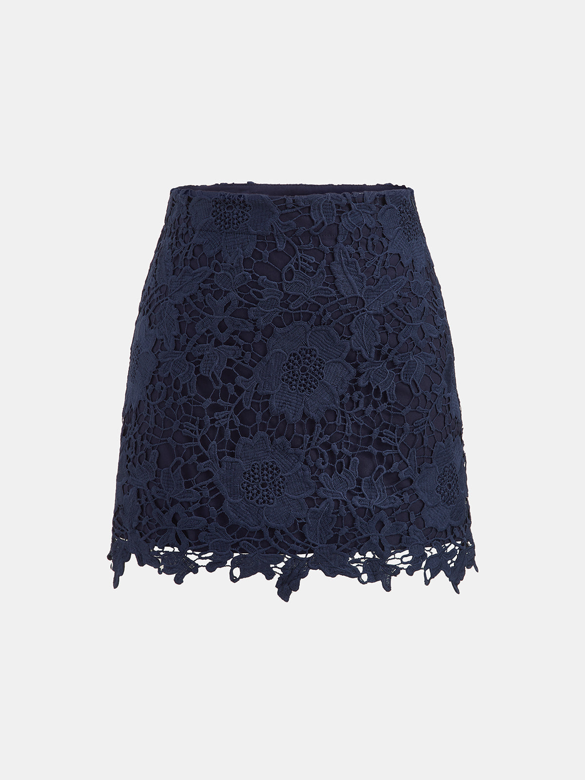 Floral Guipure Lace Mini Skirt