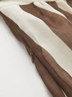 One-Shoulder Striped Ring Detail Midi Dress