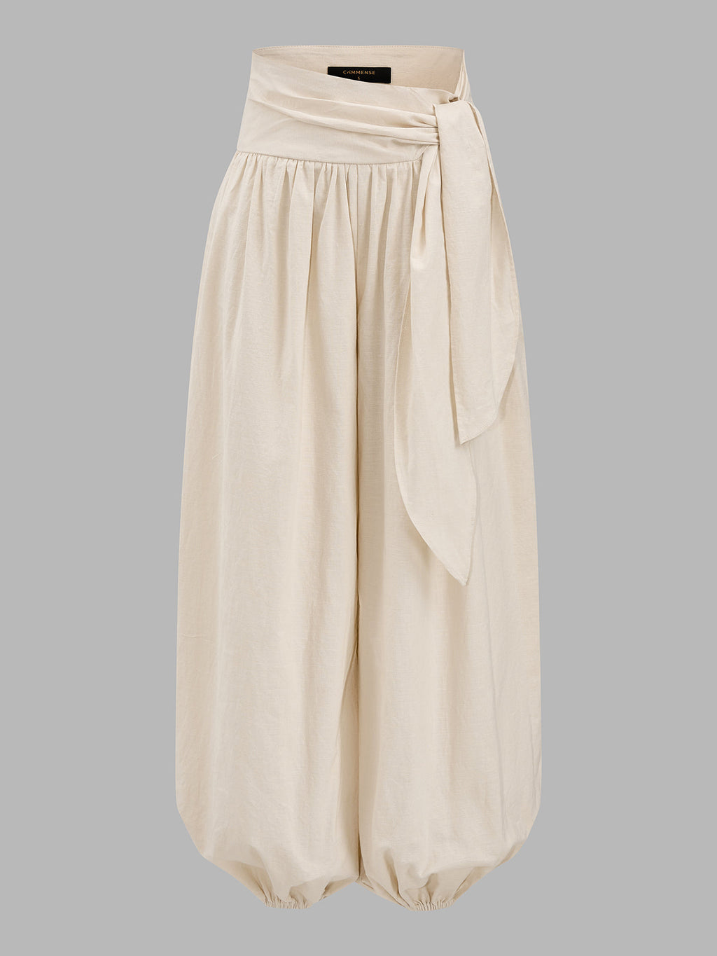 Knot Waist Cotton Linen Jogger Pants