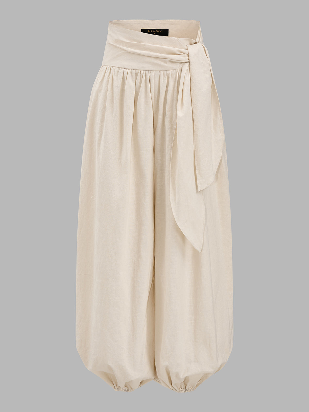 Knot Waist Cotton Linen Jogger Pants