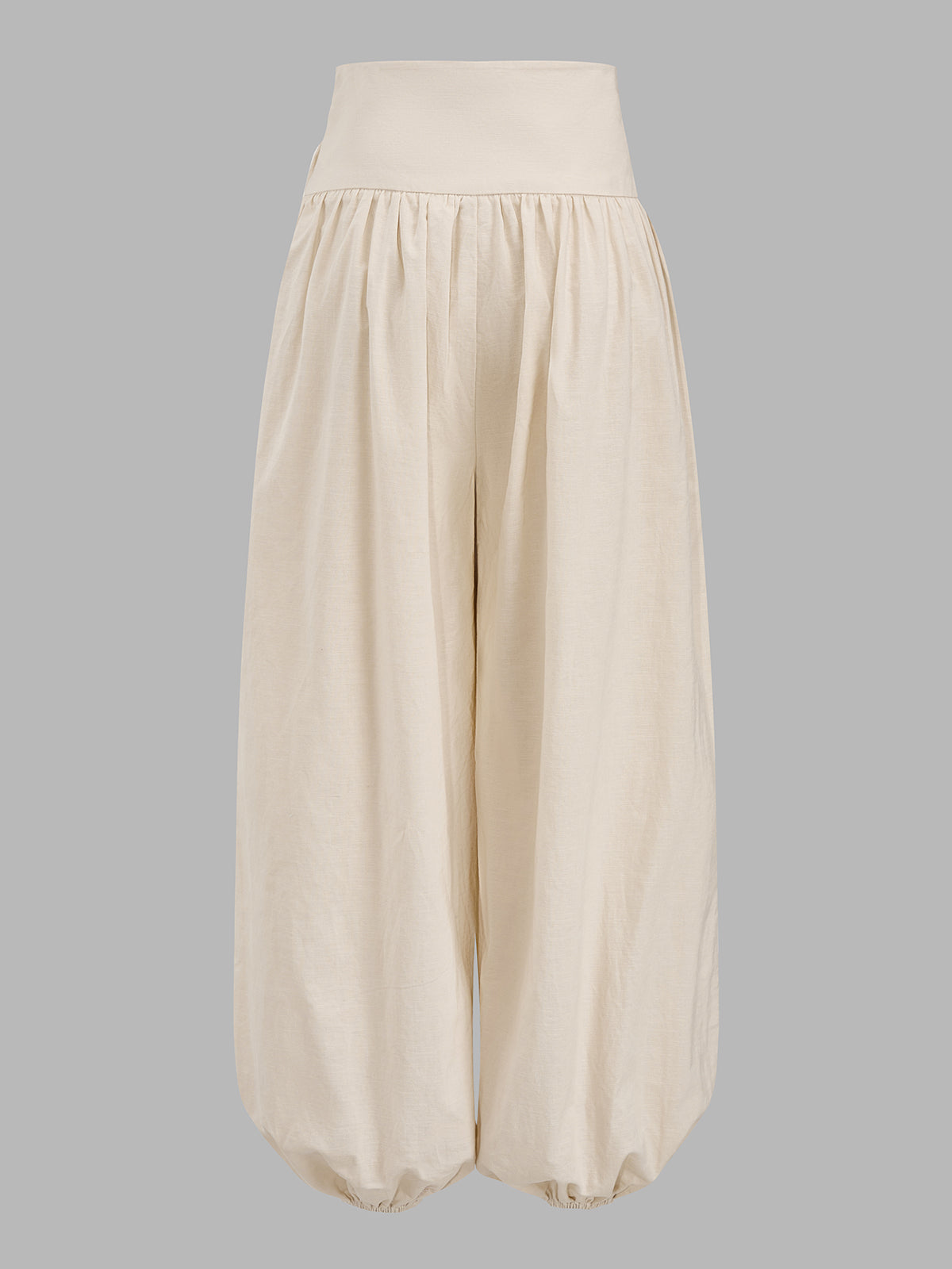 Knot Waist Cotton Linen Jogger Pants