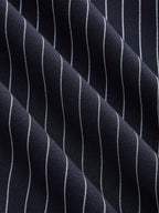 Pinstripe Cinched Waist Mini Shirt Dress