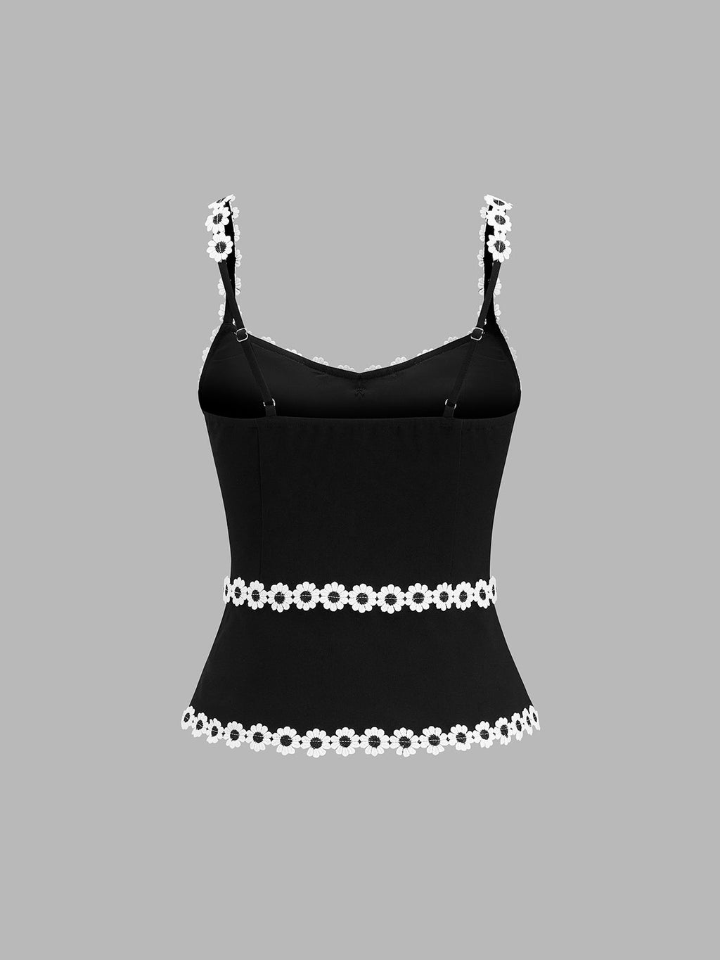 Daisy Lace Trim Front Split Cami Top