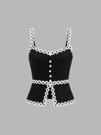 Daisy Lace Trim Front Split Cami Top