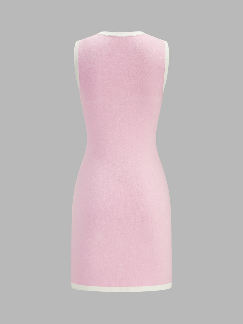 Contrast Trim Pearl Knit Mini Dress