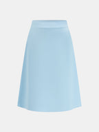 Silky Satin A Line Mid Length Skirt