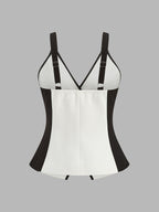 Color Block Metal Button Cami Vest