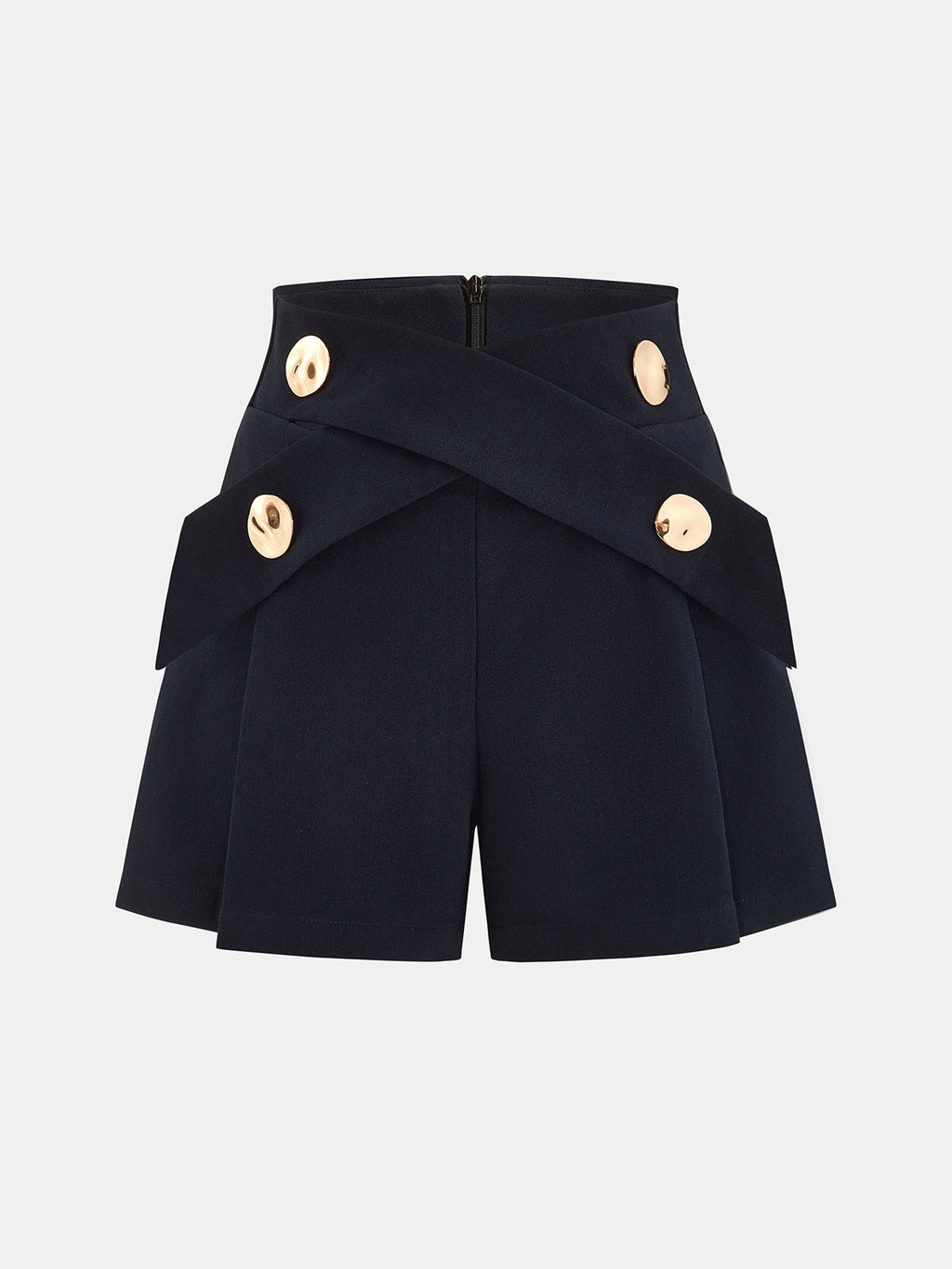 Button Detail High-Waisted Tailored Shorts