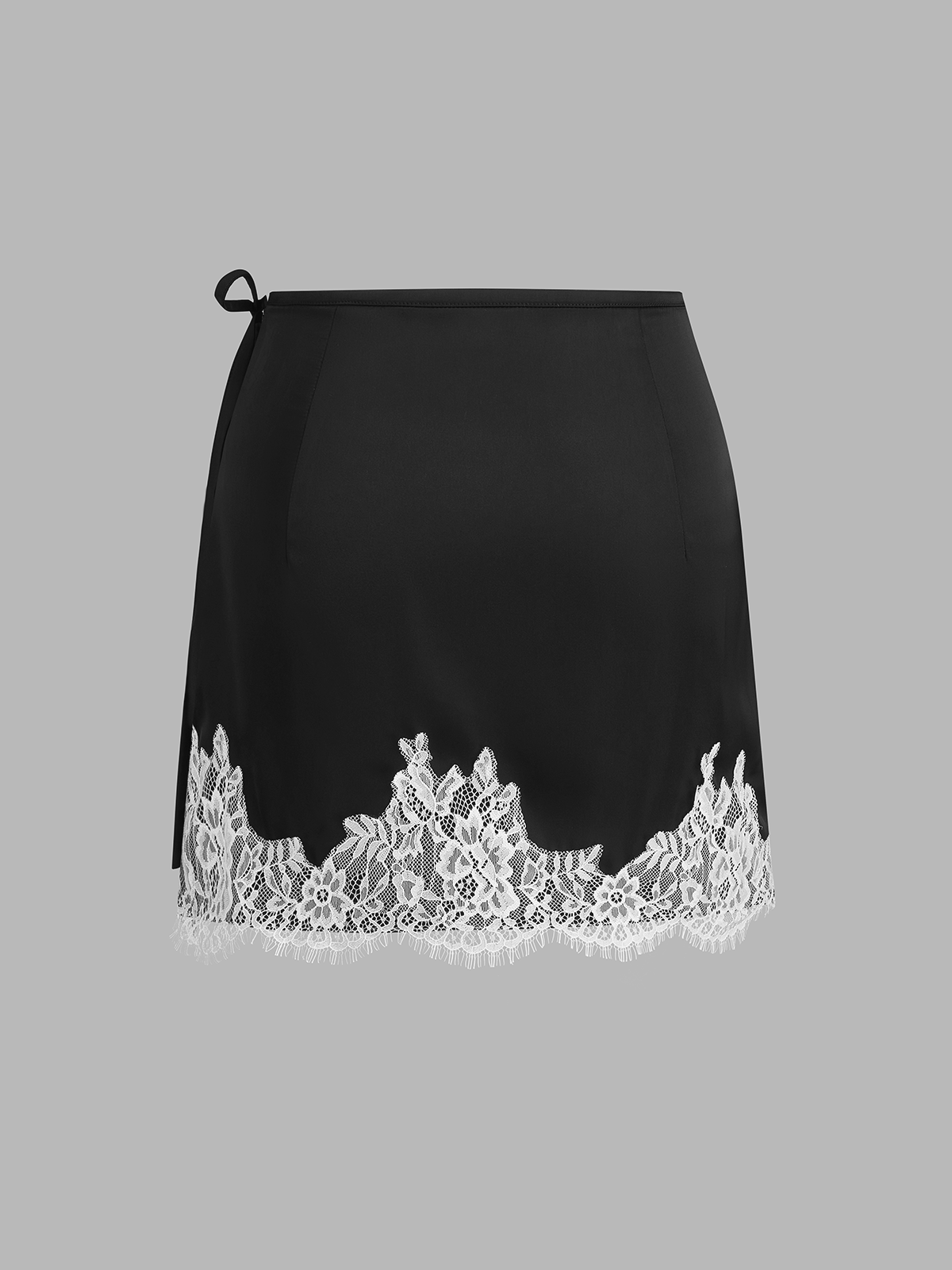 Lace Trim Wrap Mini Skirt