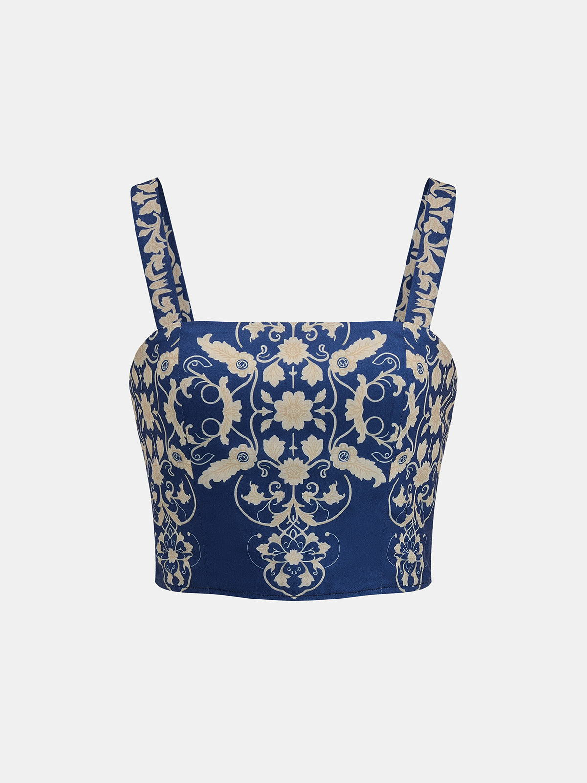Baroque Print Cami Crop Top & Maxi Skirt Set