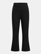 Stretchy Mid Waist Flared Capri Pants