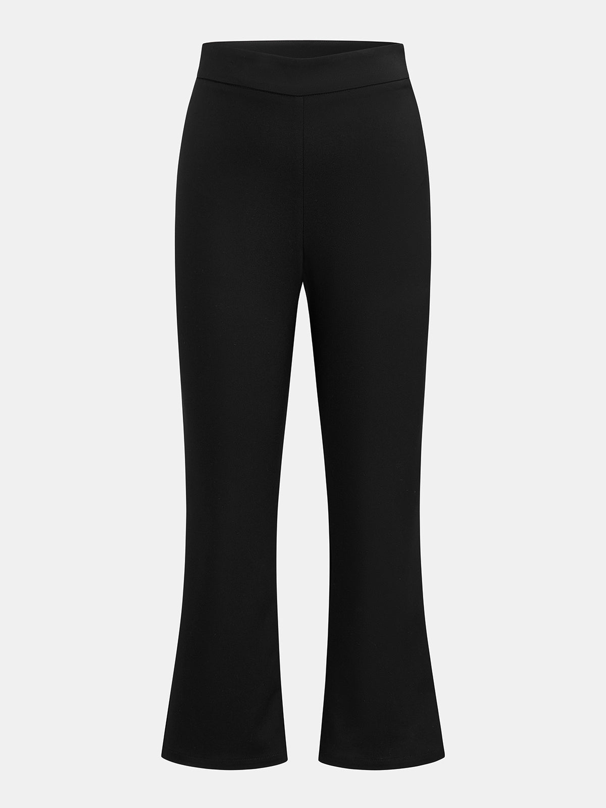 Stretchy Mid Waist Flared Capri Pants