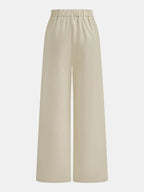 Cotton Linen Scallop Trim Two Piece Pants Set