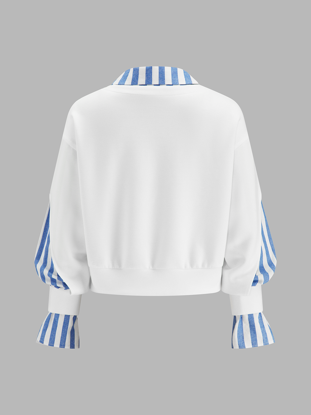 Fake Two Piece Striped Patchwork Sweatshirt
