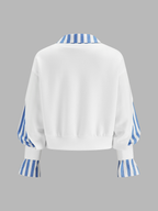 Fake Two Piece Striped Patchwork Sweatshirt