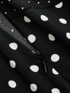 Polka Dot Lace Patchwork Asymmetric Midi Skirt