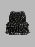 Polka Dot Ruffled Two Piece Skirt Set