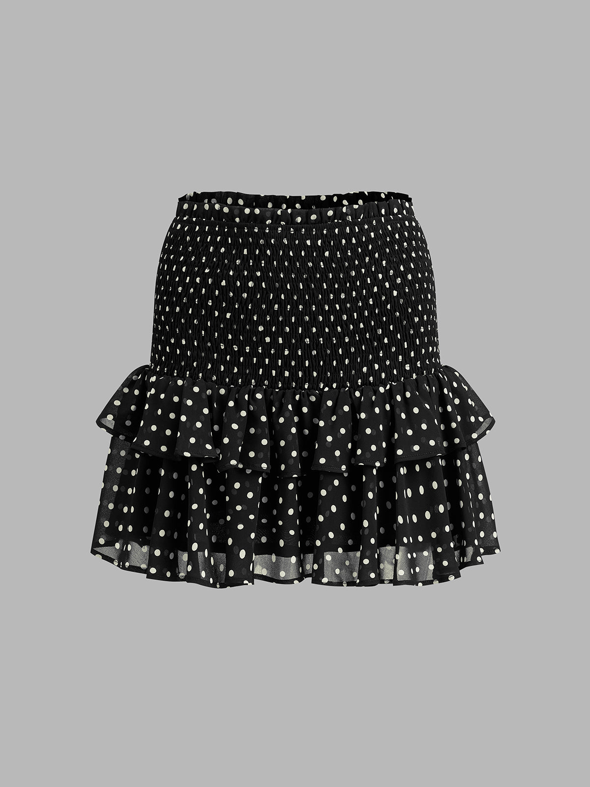 Polka Dot Ruffled Two Piece Skirt Set