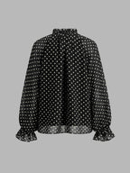 Polka Dot Ruffled Two Piece Skirt Set