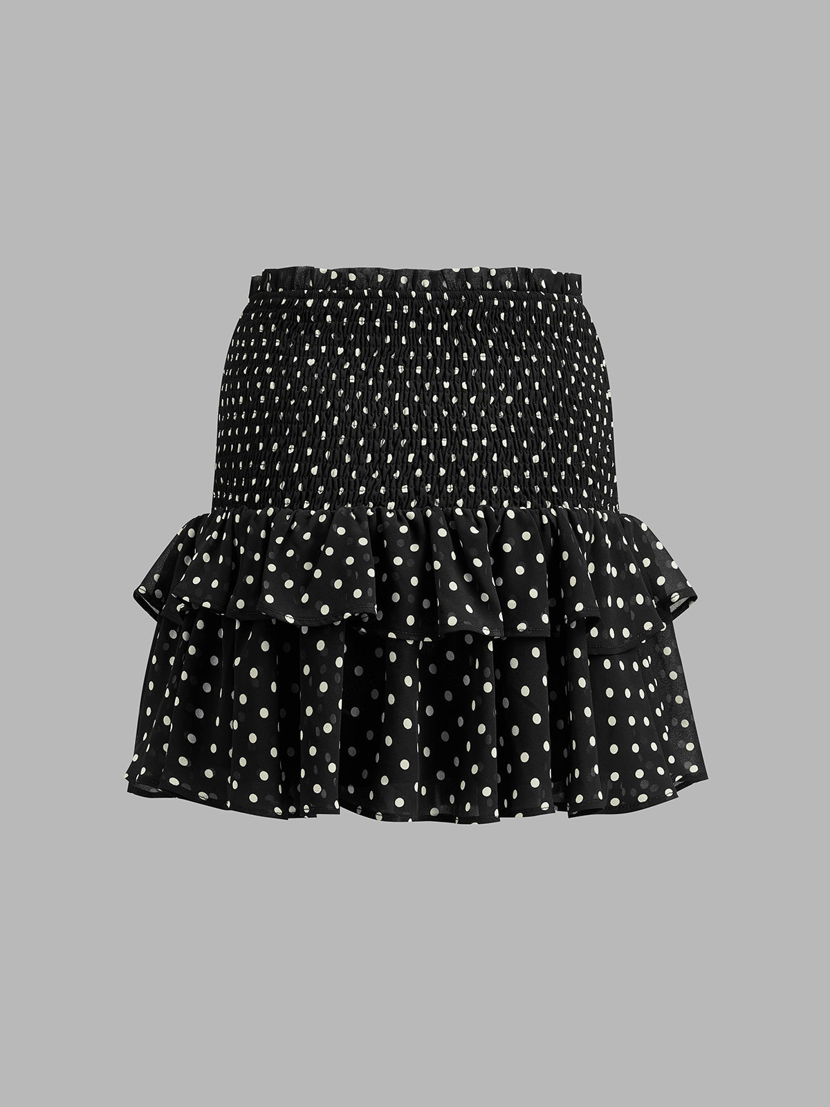 Polka Dot Ruffled Two Piece Skirt Set