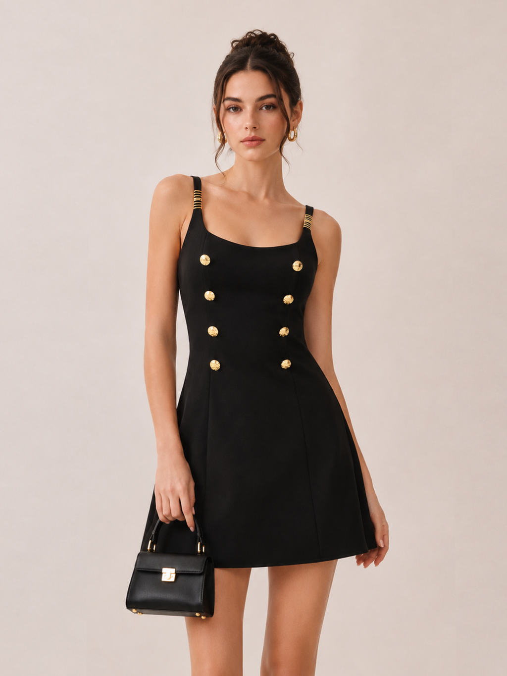 Napoleon Double Breasted Linen Blend Mini Dress