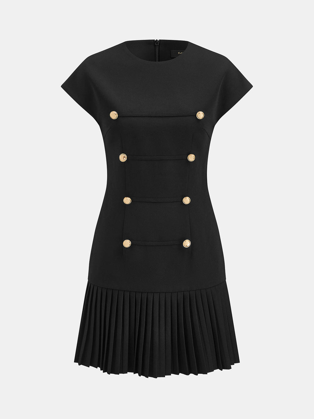 Napoleon Cap Sleeve Pleated Mini Dress
