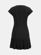 Napoleon Cap Sleeve Pleated Mini Dress