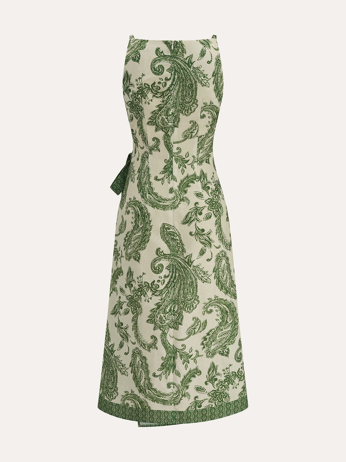 Paisley Wrap Tie Midi Slip Dress