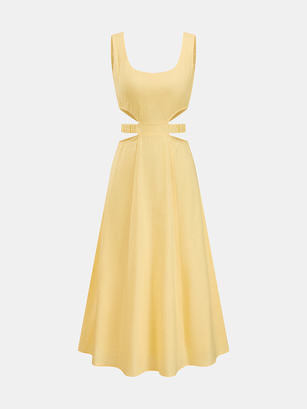 Cotton Linen Cutout Maxi Dress