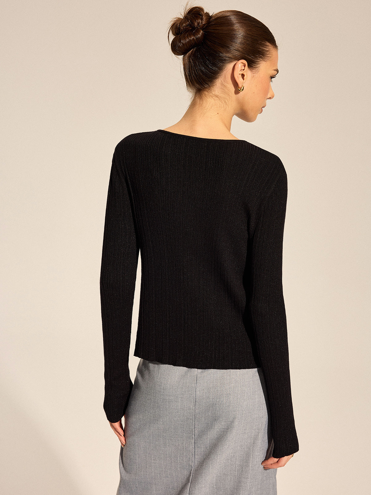 Metal Buckle Knit Cardigan Cami Two Piece Set