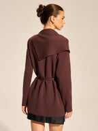Cowl Neck Belted Knit Tunic
